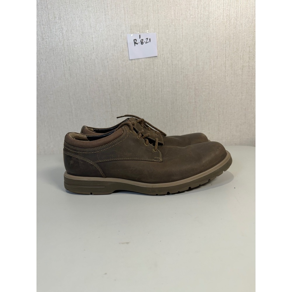 Clarks Collection Mens Tilden Walk Brown Leather Oxford Dress Shoes size 11